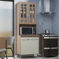 Torre Quente Modulada Com Vidro Para Forno Fidelitá Paris 70cm 4 Portas Nogal/Salinas