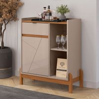 Aparador Buffet Bari 1 Porta 1 Gaveta Off White/Cedro - Casa D
