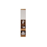 Módulo de Quarto Casal Armário Mesa Cabeceira Rizon c/ 1 Gaveta Freijo Cumaru c/ Fendi - Novo Horizonte