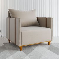 Poltrona Crystal Linho Bronze/Durango - Viero Móveis