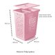 Conjunto Cesto para Roupas 55L com Tampa e Cesto Interno 6L para Peças Pequenas UZ Rosa
