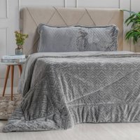 Edredom Solteiro Plush Sense New Dupla Face Toque Flannel Nanquim