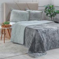 Edredom Sherpa Casal Dupla Face 180x220cm Luna