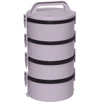 Marmita Térmica 4 Termopratos de 1,5 Litros Tekcor Soprano Cinza