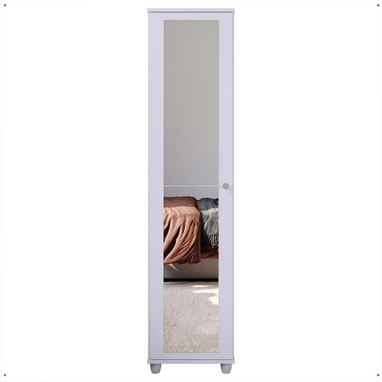 Sapateira Multiuso Vertical Espelhado 4 Prateleira Porta Sapato Organizador Retrô Sala Quarto Casa Marry - Branco - RPM