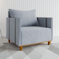 Poltrona Crystal Linho Inox/Chumbo - Viero Móveis