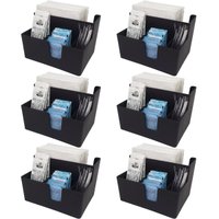 Conjunto 6 Porta Sachês Guardanapos e Açúcar Organizadores Multiusos para Bancada Coza Preto