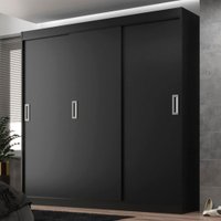 Guarda-Roupa Solteiro Lisboa 3 Portas 2 Gavetas Preto - Evidencia Móveis