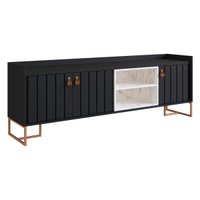 Rack TV até 60" com 3 Portas e Nichos Multimóveis CR45235 Preto