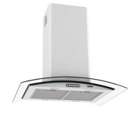Coifa Terim Ilha Teto Vidro Curvo Branca 75 Cm Branco