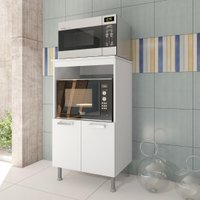 Balcão de Cozinha Modulado para Forno e Microondas Fidelitá Verona 65cm 2 Portas Branco