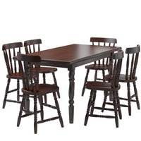 Conjunto Mesa de Jantar 160cm com 6 Cadeiras Multimóveis CR50085 Castanho