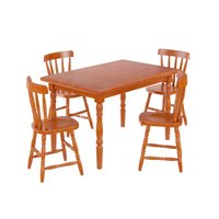Conjunto Mesa de Jantar 125cm com 4 Cadeiras Multimóveis CR50083 Mel