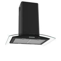 Coifa Terim Ilha Com Teto Vidro Curvo Black 75 Cm Preto