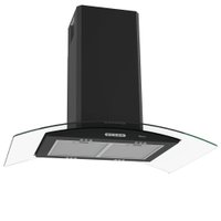 Coifa Terim Ilha Com Teto Vidro Curvo Black 90 Cm Preto