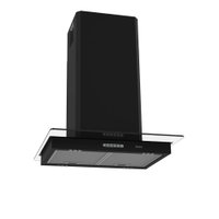 Coifa Terim Ilha Com Teto Vidro Reto Black 60 Cm Preto