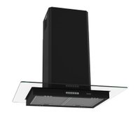 Coifa Terim Ilha Com Teto Vidro Reto Black 75 Cm Preto