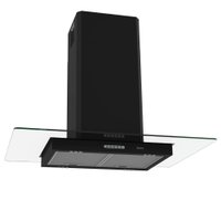 Coifa Terim Ilha Com Teto Vidro Reto Black 90 Cm Preto