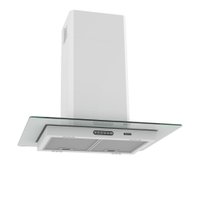 Coifa Terim Ilha Com Teto Vidro Reto Branca 75 Cm Branco
