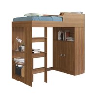 Cama Alta Multifuncional c/ escrivaninha 90 San Francisco Nogal