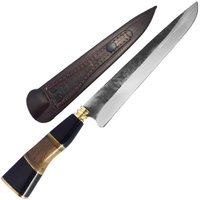 Faca Artesanal Gaúcha Para Churrasco 10' Aço Carbono 1070 Cabos Únicos Modelo Disco de Arado