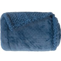 Cobertor Solteiro Sherpa Toque Pele de Carneiro Dupla Face 150x220cm Azul Oceano