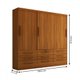 Guarda-Roupa Casal Fortaleza 3 Portas 9 Gavetas Cinamomo - Panorama Móveis