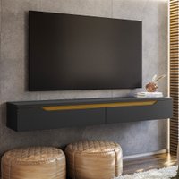 Rack para TV Até 55 Polegadas Suspenso Uno Off White/Cedro - Olivar Móveis