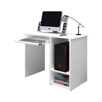 Escrivaninha Inglaterra Mesa Computador PC Notebook Suporte Teclado CPU Nicho Canto Quarto home Office - Branco - RPM