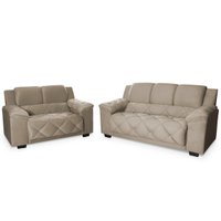 Conjunto Sofás 2 e 3 Lugares Veludo Multimóveis CR45252 Tabaco