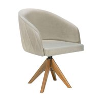 Poltrona Decorativa Estofada e Giratória Multimóveis CR7007 Off White Poltrona Decorativa Estofada e Giratória Multimóveis CR7007 Off White