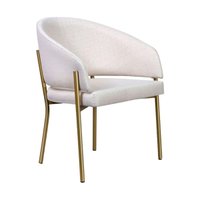 Poltrona Decorativa com Pés de Ferro Multimóveis CR7009 Off White