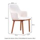 Cadeira de Jantar Estofada com Pés Madeira Multimóveis CR50093 Off White