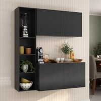 Armário de Cozinha Compacta com Balcão Linea Fit 4 Portas Multimóveis MP2218