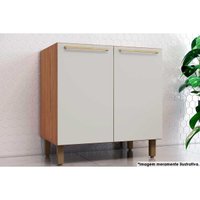 Balcão de Cozinha Requinte c/ 2 Portas s/Tampo 80cm Nature/Areia - Henn
