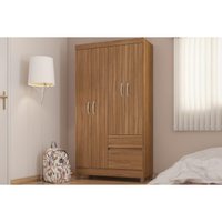 Guarda Roupa Solteiro 4 Portas e 2 Gavetas Lotus Amêndola Touch - Demóbile