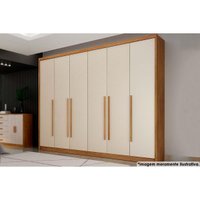 Guarda Roupa Casal 6 Portas e 8 Gavetas Bragaça/Coimbra Freijo Cumaru c/ Fendi - Novo Horizonte