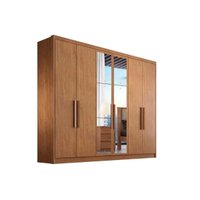 Guarda Roupa Casal 6 Portas e 4 Gavetas c/ Espelho Rizon/Linea Cumaru - Novo Horizonte