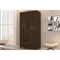 Guarda Roupa Solteiro 4 Portas e 2 Gavetas Lotus Flex Ébano Touch - Demóbile