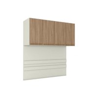 Modulado de Quarto Armário Ponte Aéreo Casal Seletto MC11 c/ 4 Portas Areia/Jequitibá - Henn