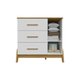 Quarto Infantil Completo Guti Peças (1 G Roupa + 1 Berço + 1 Cômoda) Branco/Amendoa - Peroba