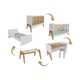 Quarto Infantil Completo Guti Peças (1 G Roupa + 1 Berço + 1 Cômoda) Branco/Amendoa - Peroba