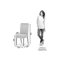 Cadeira Sala de Jantar Nina Kit 4 Un Nature/Veludo Light Marrom Amêndoa - Henn