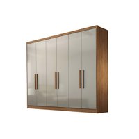 Guarda Roupa Casal 6 Portas e 8 Gavetas Rizon/Linea Cumaru/Fendi - Novo Horizonte
