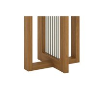 Sala de Jantar Completa Natalí c/ Tampo Madeirado c/ Vidro Curvo 120x80cm e 4 Cadeiras Malu Nature/Marrom Amêndoa - Henn