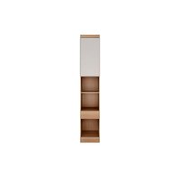 Modulado de Quarto Armário Mesa de Cabeceira Rizon/Linea 1 Porta c/1 Gaveta Cumaru/Fendi - Novo Horizonte