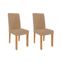 Cadeira Sala de Jantar Maia Kit 2 Un Savana-Cinamomo/Suede Gengibre Bege - Cimol