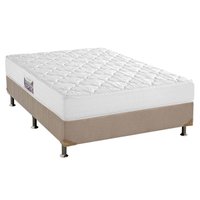 Cama Box Casal: Colchão Espuma Herval D45 Top + Base CRC Suede Bege(138x188)