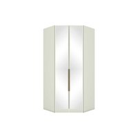 Modulado de Quarto Closet de Canto Oblíquo Seletto MC06 c/ 2 Portas e 3 Gavetas c/ Espelho Areia - Henn