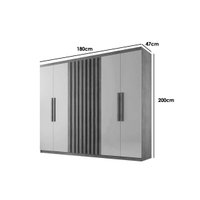 Guarda Roupa Casal 6 Portas e 2 Gavetas Cairo Naturale - Rufato